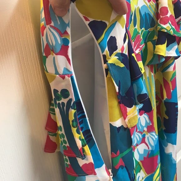 J.Crew floral ruffle spaghetti strap silk dress - Picture 6 of 6